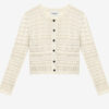 Ajaline kort strikket cardigan med hulmønster Ajaline kort strikket cardigan med hulmønster