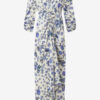 Albini lang stretch-silkekjole med print
