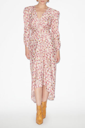 Albini Midi-kjole i silke-blanding med print