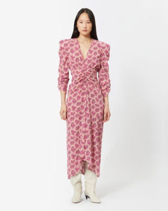 Albini Midi-kjole i silke-blanding med print