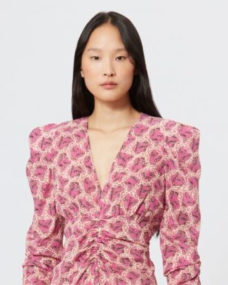 Albini Midi-kjole i silke-blanding med print