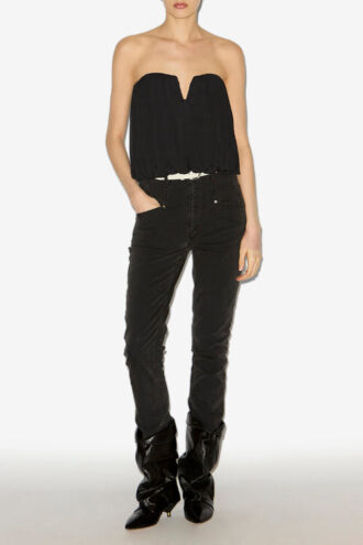 Amalia draperet jersey bustier-top