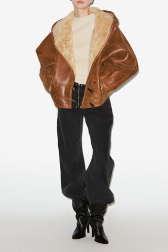 Amiel kort shearling-frakke