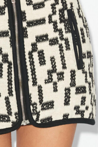 Arono kort nederdel i bomuldsjacquard