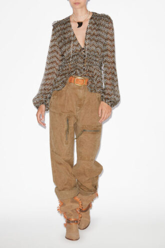 Axeline muslin-top med rynk
