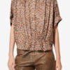 Azalea blomstret silke-jacquardbluse