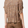 Azalea blomstret silke-jacquardbluse