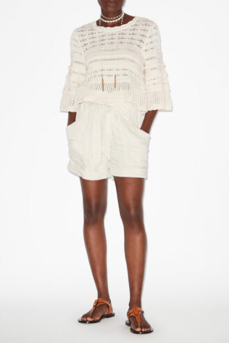 Azelia Løsstrikket sweater med hulmønster