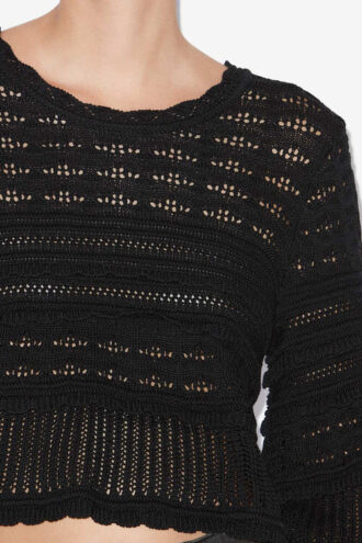Azelia Løsstrikket sweater med hulmønster