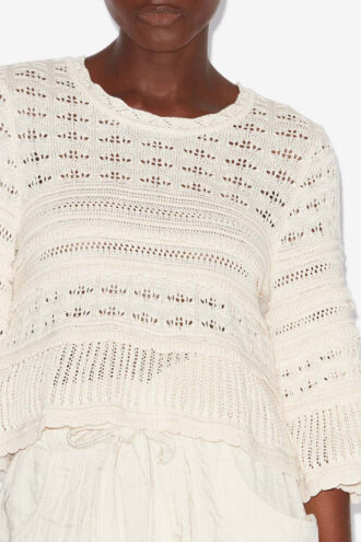 Azelia Løsstrikket sweater med hulmønster