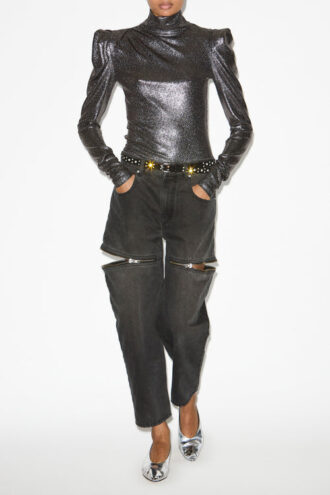 Baiola Metallic langærmet top