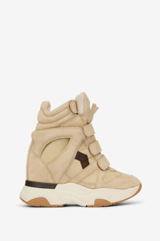 Balskee højtop sneakers i ruskind med kilehæl