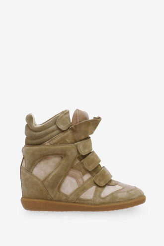 Bekett lædersneakers med kilehæl