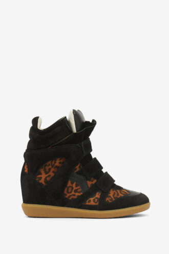 Bekett lædersneakers med kilehæl