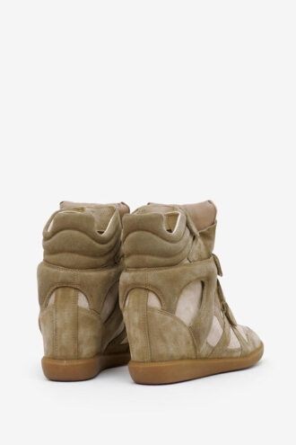 Bekett lædersneakers med kilehæl