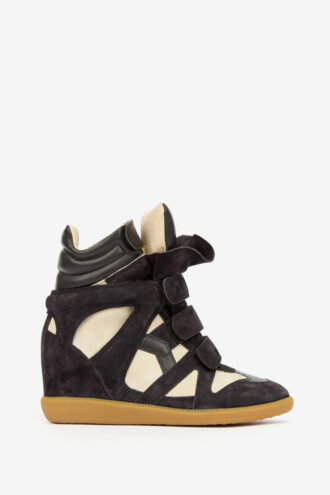 Bekett sneakers i ruskind af kalveskind med kilehæl