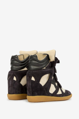 Bekett sneakers i ruskind af kalveskind med kilehæl