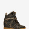 Bekett Vintage lædersneakers med kilehæl