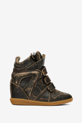 Bekett Vintage lædersneakers med kilehæl