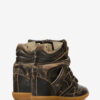 Bekett Vintage lædersneakers med kilehæl
