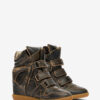 Bekett Vintage lædersneakers med kilehæl