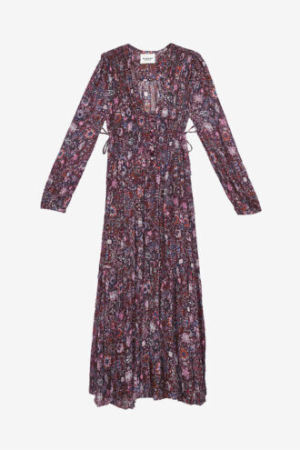 Briane lang crepe-kjole med print