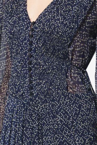 Briane lang kjole i muslin med print