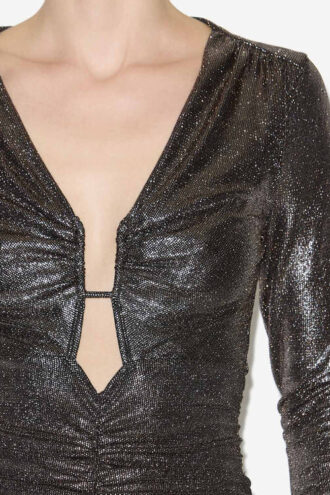 Buffy draperet metallic top