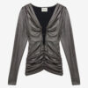 Buffy draperet metallic top