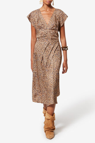 Cacia blomstret silke-jacquard underkjole