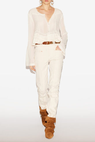 Carolia Plisseret crepe-bluse