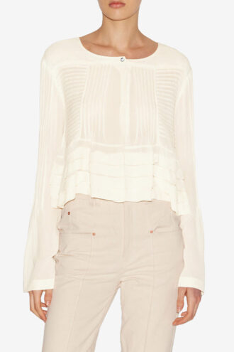 Carolia Plisseret crepe-bluse