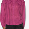 Christa bomuldsbluse med rynk