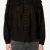 Christa bomuldsbluse med rynk