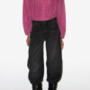 Christa bomuldsbluse med rynk