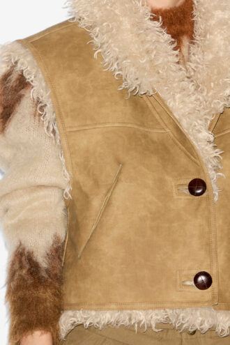 Clara Faux Shearling fåreskindvest