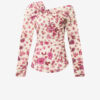 Danka Printet draperet stretch-silketop