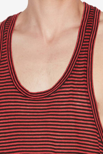 Darius stribet linned tanktop