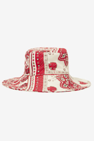 Delya bomuldshat med bandana-print