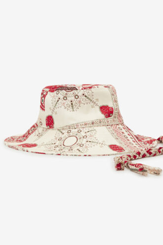 Delya bomuldshat med bandana-print