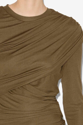 Denise kort draperet jerseykjole