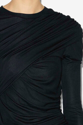 Denise kort draperet jerseykjole