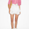 Destiny smockbluse i ensfarvet bomuldsvoile