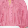 Destiny smockbluse i ensfarvet bomuldsvoile