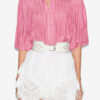 Destiny smockbluse i ensfarvet bomuldsvoile