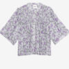 Destiny smocket bluse i bomuldsvoile med print
