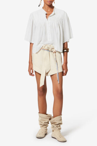 Destiny smocket bomuldsvoile-top