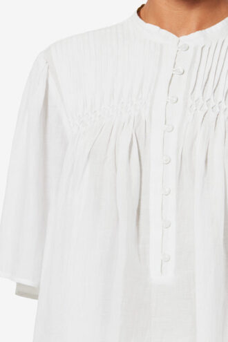 Destiny smocket bomuldsvoile-top