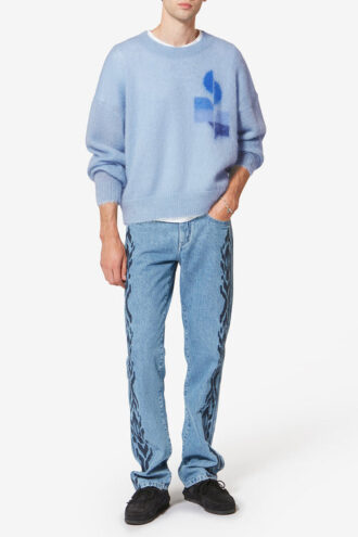 Drany tofarvet mohair-sweater med logo