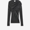 Dressi draperet lurex jerseybluse